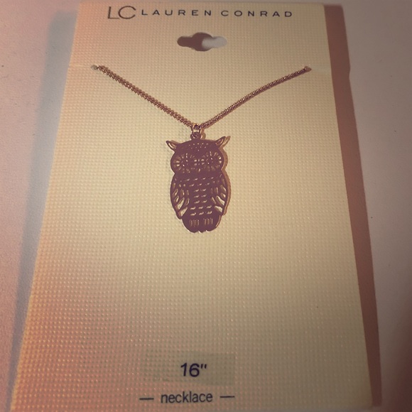 LC Lauren Conrad Gold Tone Owl Pendant Necklace - Picture 6 of 8